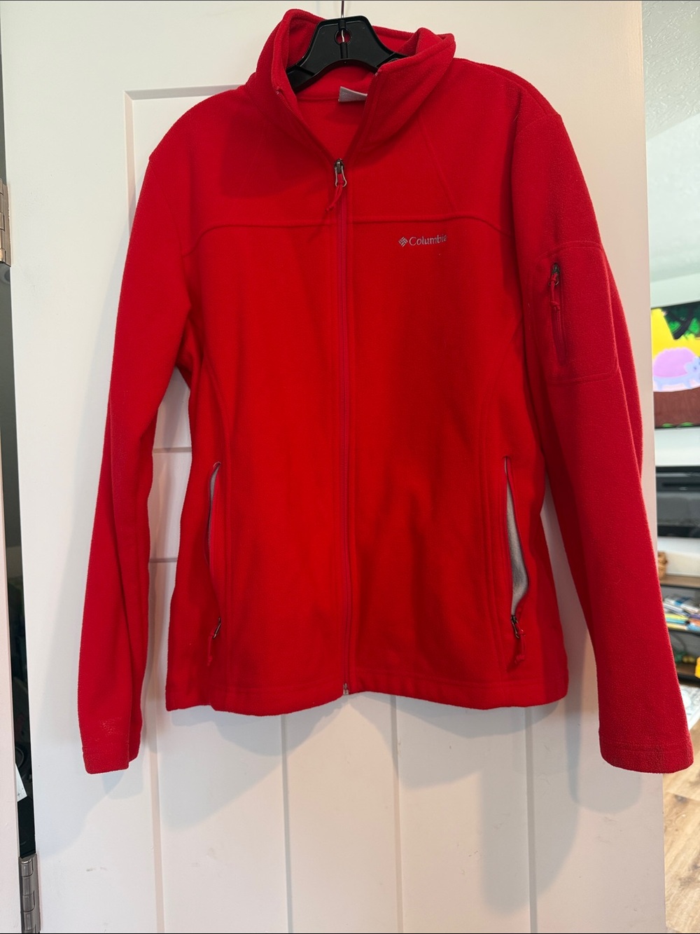 Columbia Red Full-Zip Fleece Jacket